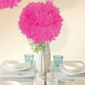Pompom neon roze