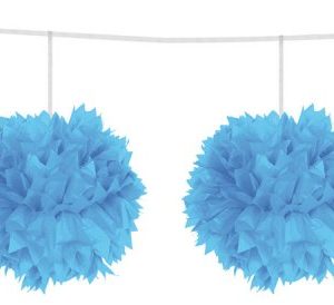 Pompom slinger licht blauw