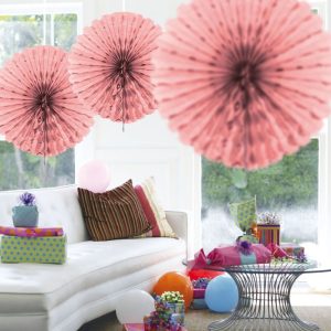 Honeycomb fan baby roze