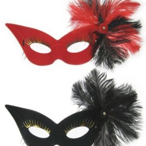 Oogmasker zwart fru-fru