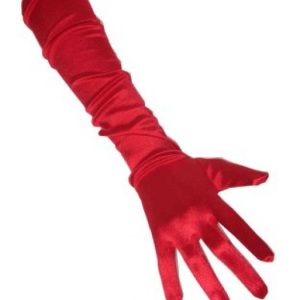 lange rode handschoenen