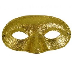Oogmasker glittergoud domino