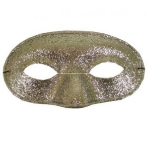 Oogmasker glitterzilver domino
