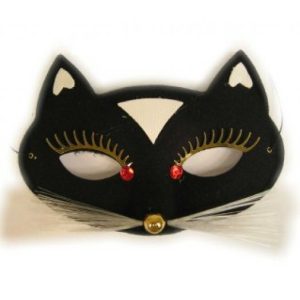 Oogmasker kat luxe zwart klein