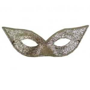 Oogmasker glitterzilver vlinder