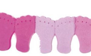 Papierslinger voetjes roze