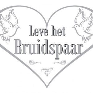 Deurbord leve het bruidspaar