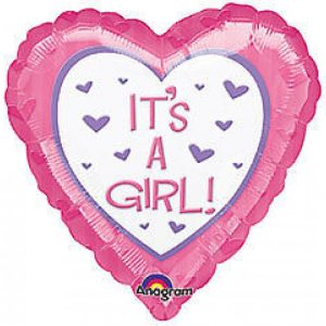 Folieballon It's a girl heart
