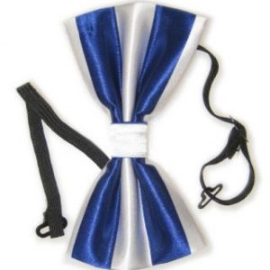 Vlinderstrik blauw / wit