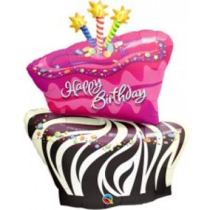 Funky Zebra Stripe Birthday Cake