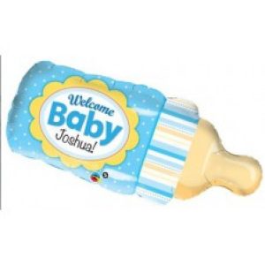 Welcome Baby Boy Bottle Blue