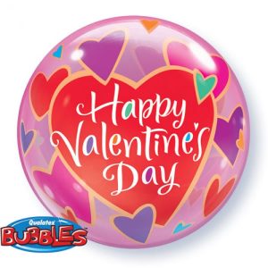 Happy Valentines Day Hearts Bubbles
