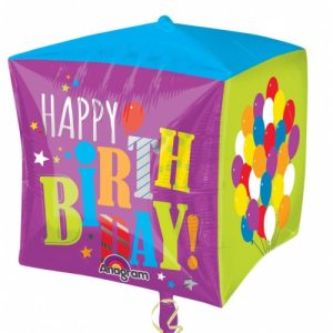Happy Birthday Balloons Cube