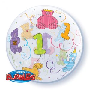 Bubble balloon 1 jaar Teddy Bears