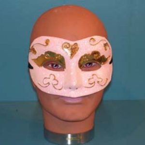 Oogmasker Venitiaans roze met hart