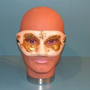 Oogmasker Venitiaans wit goud