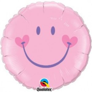 Folieballon Sweet Smile Face Pink