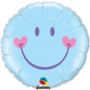 Folieballon Sweet Smile Face Pale Blue
