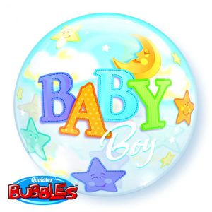 Baby Boy Moon Stars Bubbles