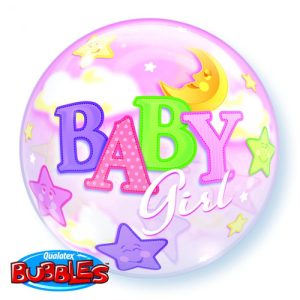 Baby Girl Moon Stars Bubbles