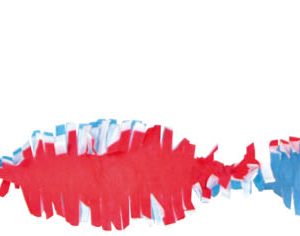 Crepeslinger rood wit blauw  brandvertragend 24 meter