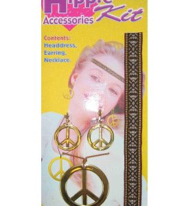 Peace ketting en oorringen set