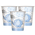 Babyshower bekers blauwe olifant