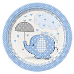 Babyshower borden blauwe olifant