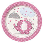 Babyshower borden roze olifant