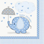 Babyshower servetten blauwe olifant
