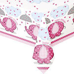 Babyshower tafelkleed roze olifant