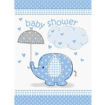 Babyshower uitnodigingen blauwe olifant