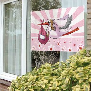 Geboortevlag  meisje,  ooievaar