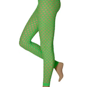 Neon Groene Legging Grote Gaten