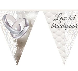 Vlaggenlijn leve het bruidspaar