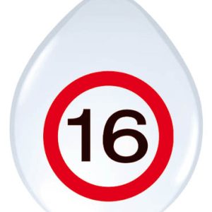 ballonnen verkeersbord 16 jaar