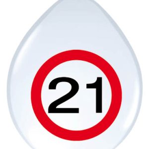 ballonnen verkeersbord 21jaar