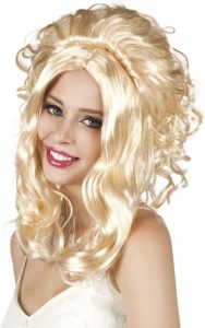 Damespruik Lang Blond Krullend