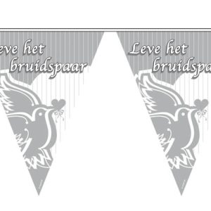 Leve het bruidspaar vlaggenlijn