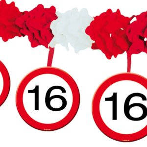 16 jaar verkeersbord slinger