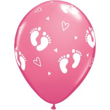 Geboorteballon roze voetjes