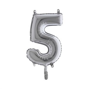 Cijfer 5 Ballon Zilver