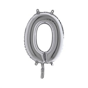 Cijfer 0 Ballon Zilver