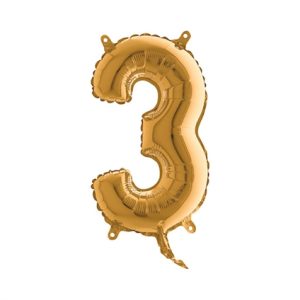 Cijfer 3 Ballon Goud