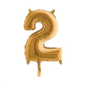 Cijfer 2 Ballon Goud
