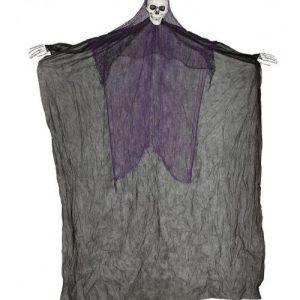 hangdecoratie skelet zwart paars