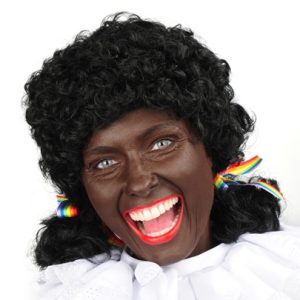 Dames piet pruik staartjes zwart