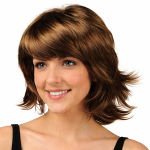 Damespruik Kort Bruin