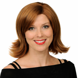 Bruine Halflange Pruik Julia met Volume