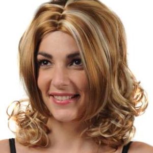 Damespruik Blond met Krullen